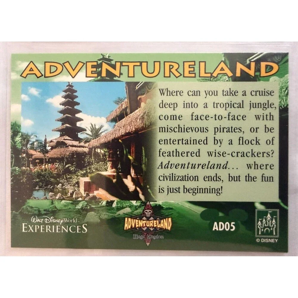 Walt Disney World Experiences Adventureland 9 Card Set Complete In Sleeve